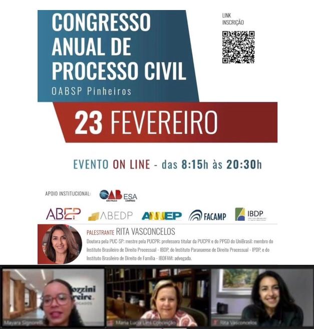 Palestra da sócia Rita Vasconcelos no Congresso Anual de Processo Civil, promovido pela Escola Superior de Advocacia da OAB/SP